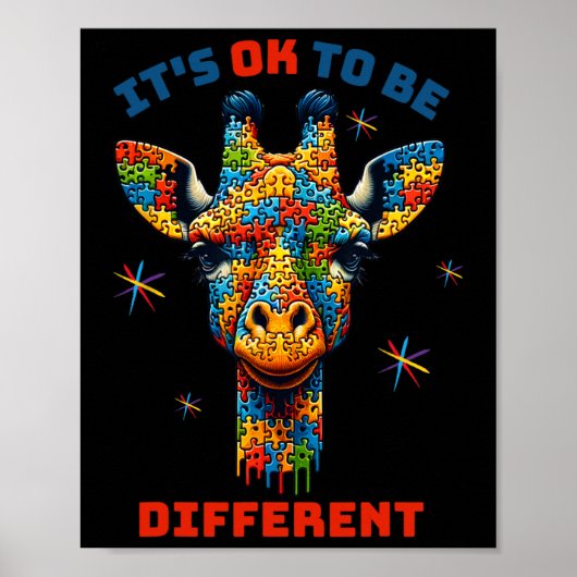 Het is oké om een ander autisme bewustzijn te zijn poster (Voorkant)