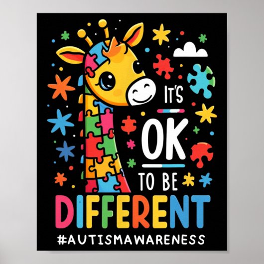 Het is oké om een ander autisme bewustzijn te zijn poster (Voorkant)
