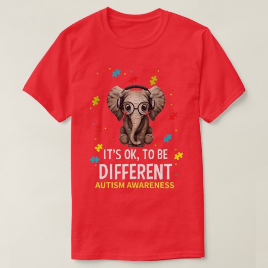 Het is oké om een ander autisme-bewustzijn te zijn t-shirt (Design voorkant)