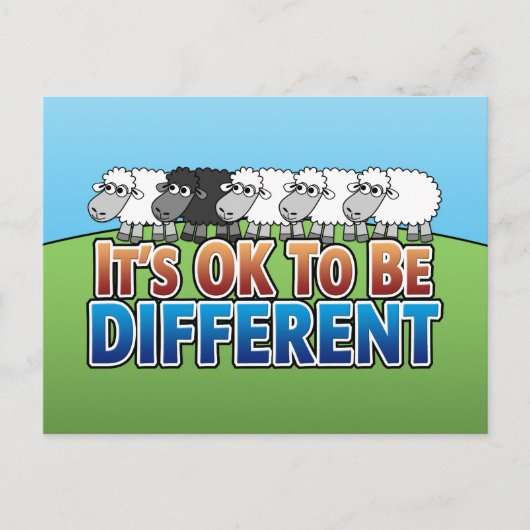 Het is oké om een ander BLACK SHEEP te zijn Briefkaart (Voorkant)