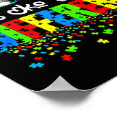 Het is oké om een ander Cute Elephant Autism-bewus Poster (Hoek)