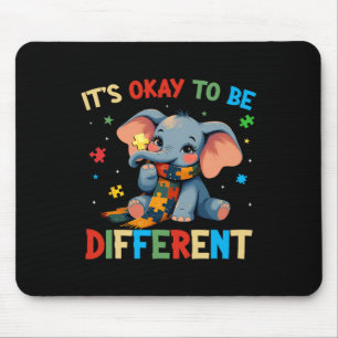 Het is oké om een ander Elephant Autisme bewustzij Muismat