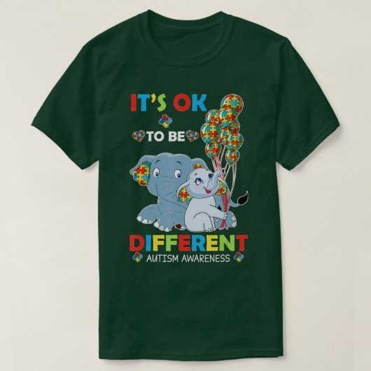 Het is oké om een ander ellefant Puzzle Autism Awa T-shirt (Design voorkant)