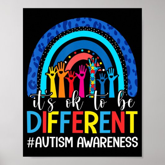 Het is oké om een andere Autism Awareness Leopard Poster (Voorkant)