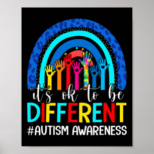 Het is oké om een andere Autism Awareness Leopard  Poster