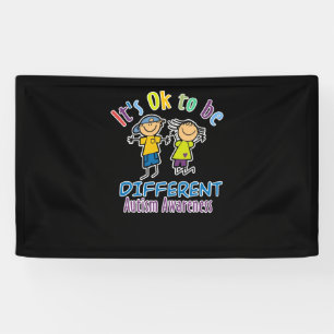 Het is oké om een andere Autisme Bewustmaands te Spandoek