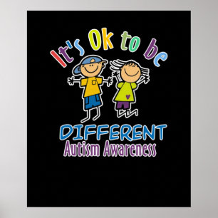 Het is oké om een andere Autisme Bewustmaands te z Poster