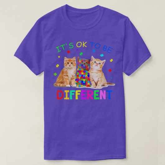 Het is oké om een andere kat autisme-bewustwording t-shirt (Design voorkant)