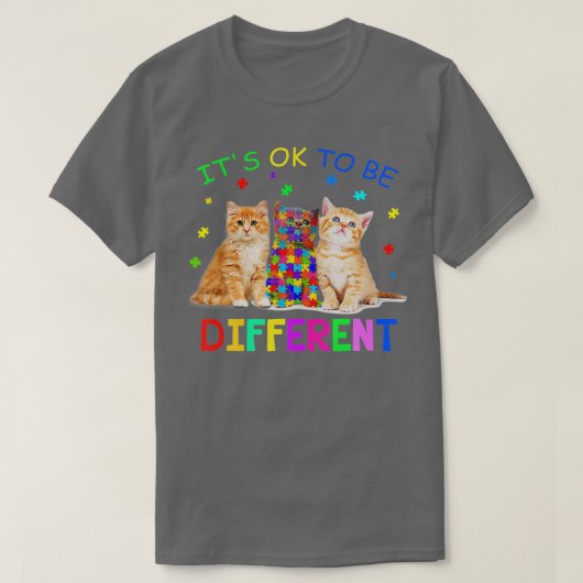 Het is oké om een andere kat autisme-bewustwording t-shirt (Design voorkant)