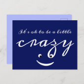 Het is oké om een beetje gekke Cute Funny te zijn Briefkaart (Voorkant / Achterkant)