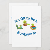 Het is oké om een boekenwurm te zijn kaart (Voorkant / Achterkant)