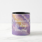 Het is oké om gevoelens te hebben Sparkly Glitter Mok (Midden)