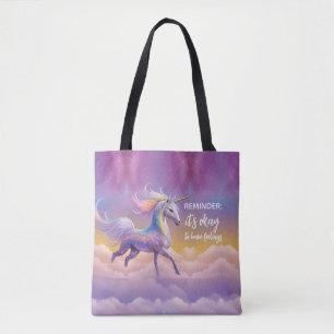 Het is oké om gevoelens te hebben Sparkly Glitter Tote Bag