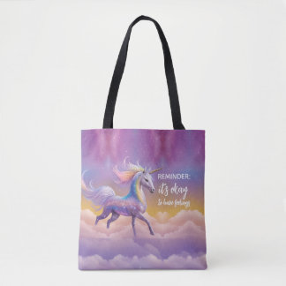Het is oké om gevoelens te hebben Sparkly Glitter Tote Bag