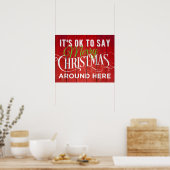 Het is oké om hier vrolijk kerstfeest te zeggen! B Poster (Keuken)
