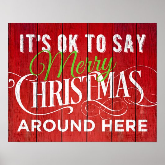 Het is oké om hier vrolijk kerstfeest te zeggen! B Poster (Voorkant)