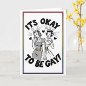 Het is oké om homo te zijn!!  Pride wenskaart Kaart (Gele Bloem)