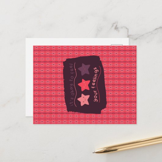 Het is oké om je gevoelens verticaal te voelen briefkaart (Voorkant / Achterkant in situ)