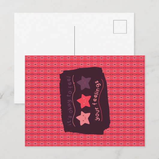 Het is oké om je gevoelens verticaal te voelen briefkaart (Voorkant / Achterkant)