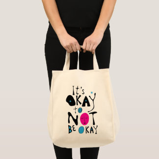 Het is Oké om niet Fijn te zijn - Minimale Lijn Tote Bag