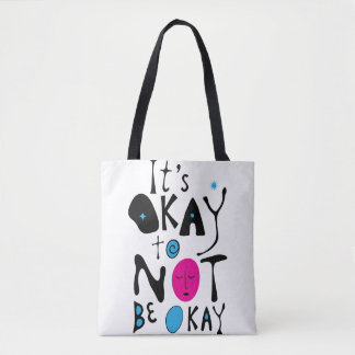 Het is Oké om niet Fijn te zijn - Minimale Lijn Tote Bag