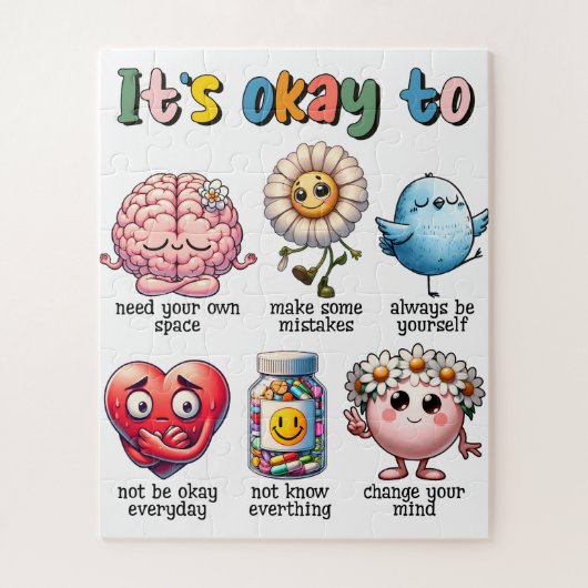 Het is oké om niet in orde te zijn legpuzzel (Verticaal)
