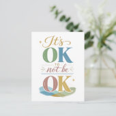 "Het is oké om niet oké te zijn" Briefkaart (Staand voorkant)