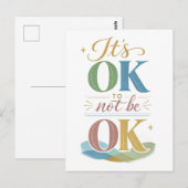 "Het is oké om niet oké te zijn" Briefkaart (Voorkant / Achterkant)