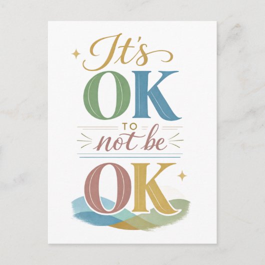 "Het is oké om niet oké te zijn" Briefkaart (Voorkant)