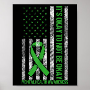 Het is oké om niet oké te zijn, US Flag Mental Hea Poster