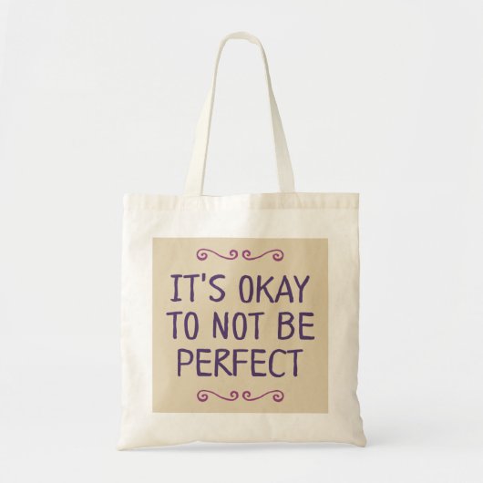 Het is oké om niet perfect te zijn. Canvas tas (Voorkant)