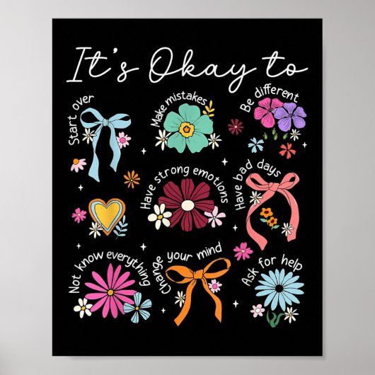 Het is oké om te beginnen over Coquette Floral Men Poster (Voorkant)