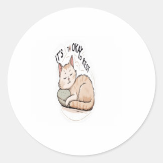Het is oké om te rusten - minimalistische kleine s ronde sticker