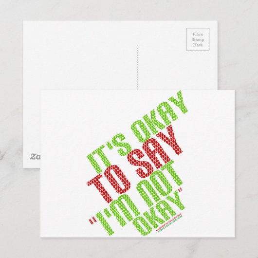 Het is oké om te zeggen: "Ik ben niet oké" Briefkaart (Voorkant / Achterkant)