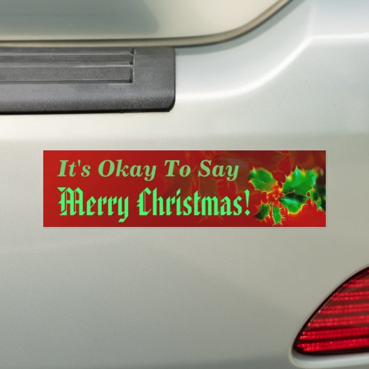 Het is oké om vrolijk kerstfeest te zeggen bumpersticker (Op auto)