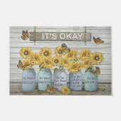 Het is Oke Sunflower Doormat, Lovely Butterfly Mat (Voorkant)