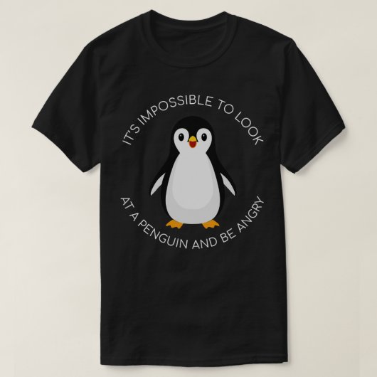 Het is onmogelijk om naar een pinguïn te kijken en t-shirt (Design voorkant)