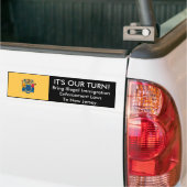 Het is onze beurt, New Jersey. Bumpersticker (Op Truck)