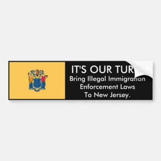 Het is onze beurt, New Jersey. Bumpersticker