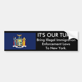Het is onze beurt, New York. Bumpersticker