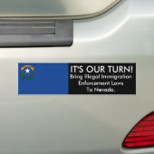 HET IS ONZE TURN, Nevada Bumpersticker (Op auto)