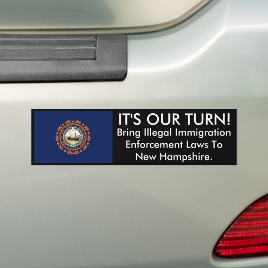 HET IS ONZE TURN, New Hampshire Bumpersticker (Op auto)