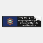 HET IS ONZE TURN, New Hampshire Bumpersticker (Voorkant)