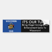 HET IS ONZE TURN, Wisconsin Bumpersticker (Voorkant)
