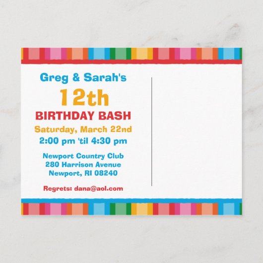 Het is onze verjaardagsbrieven Briefkaart uitnodig (Achterkant)