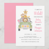 Het is op het punt Wild Safari Baby Girl Shower te Kaart (Voorkant / Achterkant)