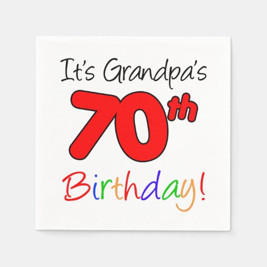 Het is opa's 70e verjaardag Napkins Servet (Voorkant)