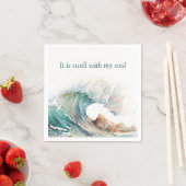 "Het is opgezwollen met mijn ziel" Waterverf golf Servet (Insitu)