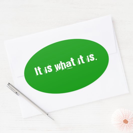 Het is ovale sticker (Envelop)