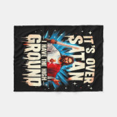 Het is over Satan, ik heb de hoge grond gelukkig P Fleece Deken (Voorkant (Horizontaal))